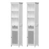 Artiss Bathroom Cabinet Storage X2 White Rattan 161cm