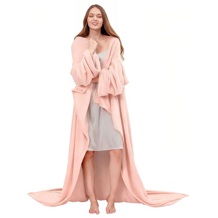 Catzon Wearable Blanket Sleeves Adult Cozy Fleece Warm Wrap-pink