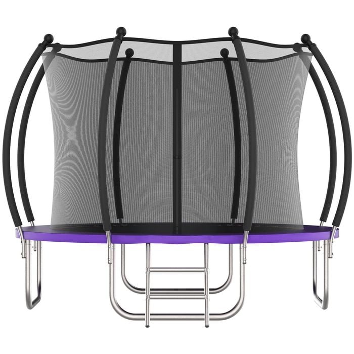 Advwin 10FT Outdoor Trampoline for Kids w/Ladder, Sprinkler, Max Limit 350 kg