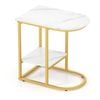 Costway 3-tier Coffee Side Table Metal Frame W/shelf