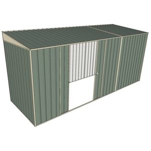 Build-a-Shed 1.5 x 4.5 x 2m Double Sliding Side Door Skillion Shed - Green