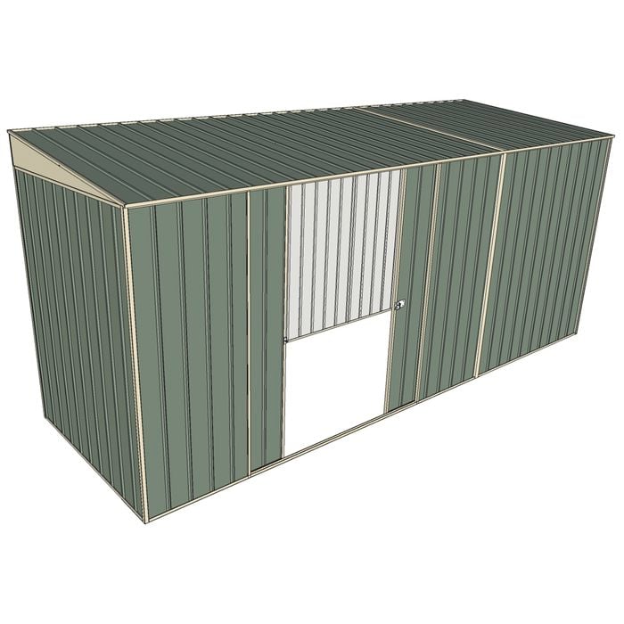 Build-a-Shed 1.5 x 4.5 x 2m Double Sliding Side Door Skillion Shed - Green