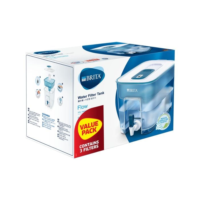 BRITA Flow Cask 8.2L Soft Blue Including 3 Filters