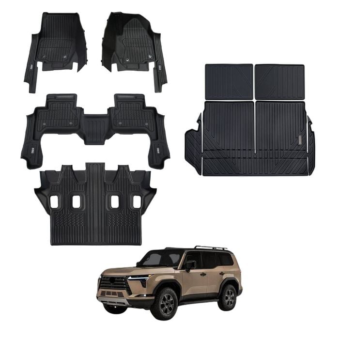 AUSGO 7D Injection Floor Mats & Boot Liner for Lexus GX550 Luxury 2024-Onwards Car Floor Liners Cargo Mat