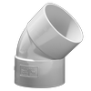 Holman 50mm 45° Female And Female PVC DWV Plain Bend