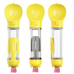 YES4PETS 4 in 1 Portable Pet Water Feeder Travel Bottle Yellow