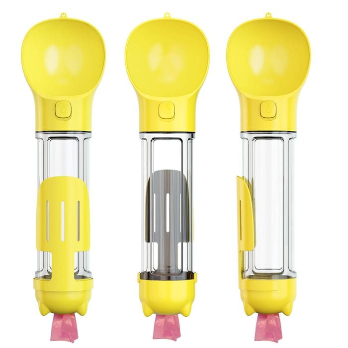 YES4PETS 4 in 1 Portable Pet Water Feeder Travel Bottle Yellow