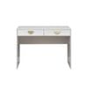European Cabinetry White Hampton Half Moon Brass Handles Odessa Desk
