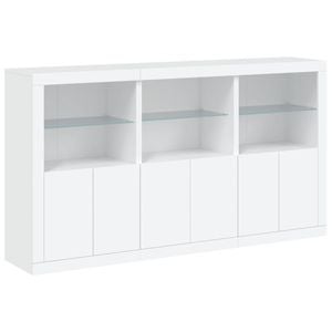vidaXL Sideboard with LED Lights Storage Cabinet Living Room White