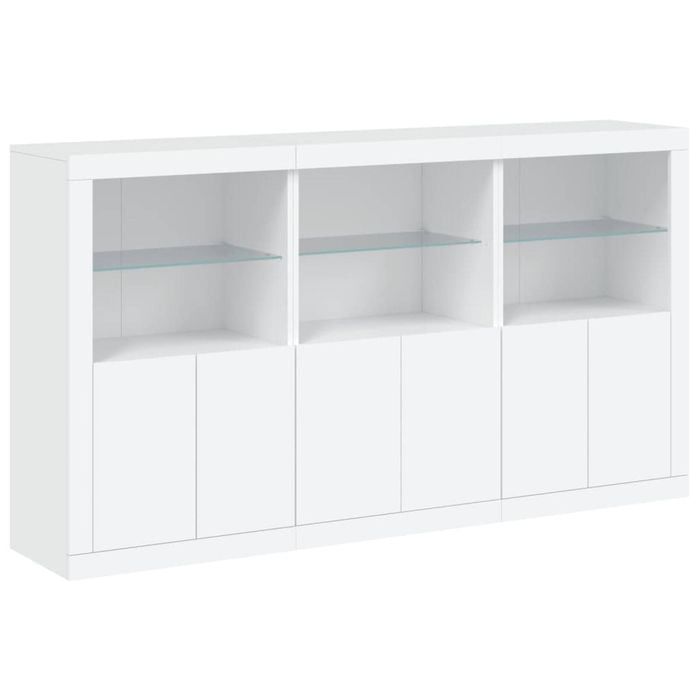 vidaXL Sideboard with LED Lights Storage Cabinet Living Room White