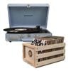Crosley Cruiser Bluetooth Portable Turntable - Tourmaline + Bundled Crosley Record Storage Crate