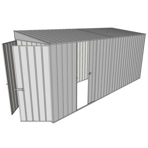 Build-a-Shed 1.5 x 4.5 x 2m Single Sliding Side Door Skillion Shed - Zinc