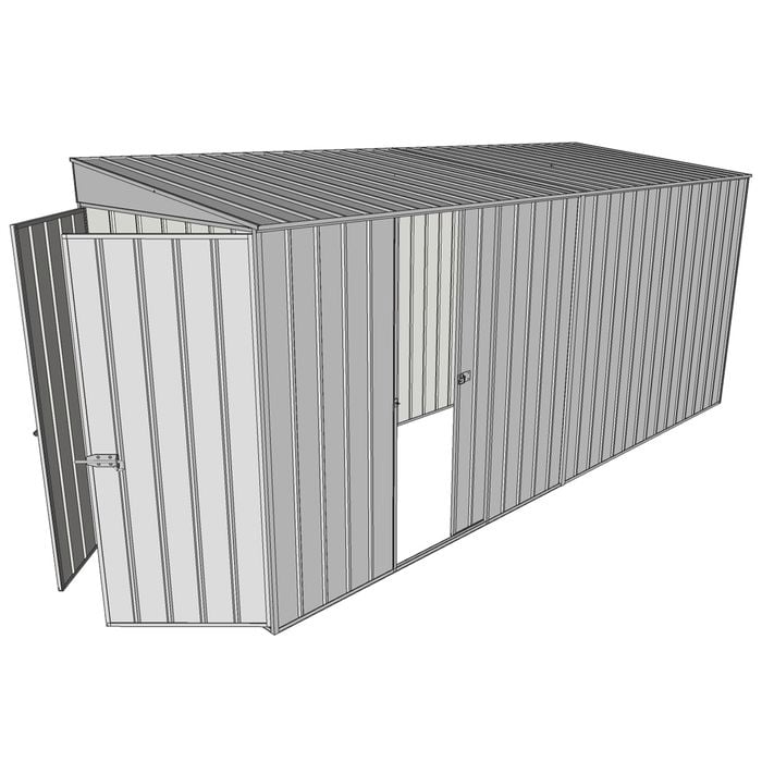 Build-a-Shed 1.5 x 4.5 x 2m Single Sliding Side Door Skillion Shed - Zinc