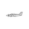 Ignite Laser Beechcraft Baron G58 - Modern Twin-Engine Light Aircraft Silhouette Metal Wall Art Rustic Metal 15.7 inch - 40 cm