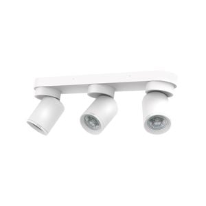 Click 3 Head Adjustable GU10 Spotlight - Matte White Finish