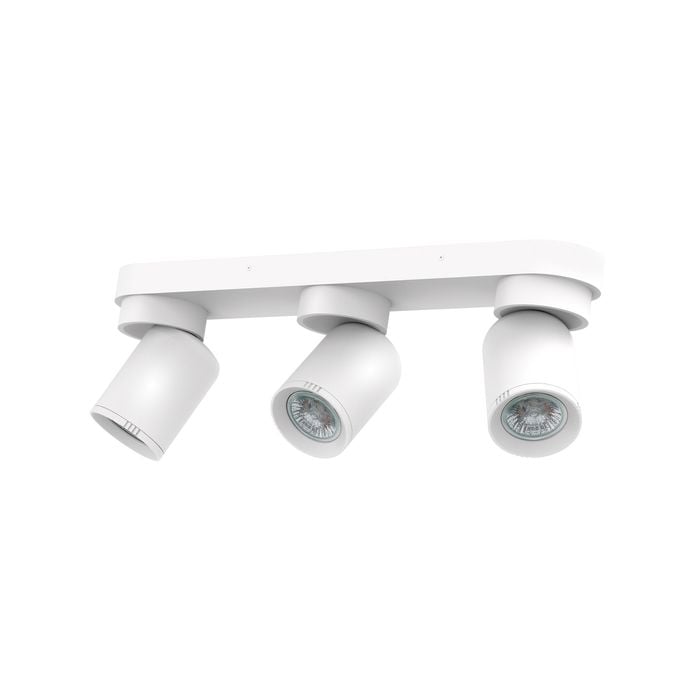 Click 3 Head Adjustable GU10 Spotlight - Matte White Finish