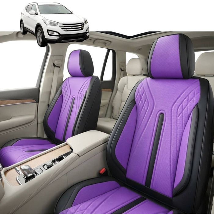 Australian Goose Front Seat Covers for Hyundai Santa Fe 2012 - 2018 (DM) - PU Leather, Purple (2pc)