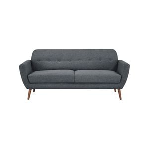 Lilliana 3 Seater Sofa Fabric Uplholstered Lounge Couch - Dark Grey