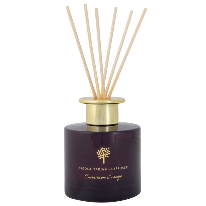 Nicola Spring Reed Diffusers 200ml - Cinnamon & Orange - Pack Of 3 Warm Spiced Festive Fragrance With 6 Reeds Each Long Lasting