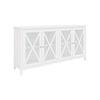 Daisy Buffet Table 180cm 4 Glass Door Solid Acacia Wood Hampton Furniture -White