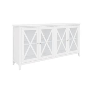 Daisy Buffet Table 180cm 4 Glass Door Solid Acacia Wood Hampton Furniture -White