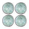 4pk Lvd Turquoise Heart Round Coconut Capiz Trinket/jewellery Bowl 13x13x6cm