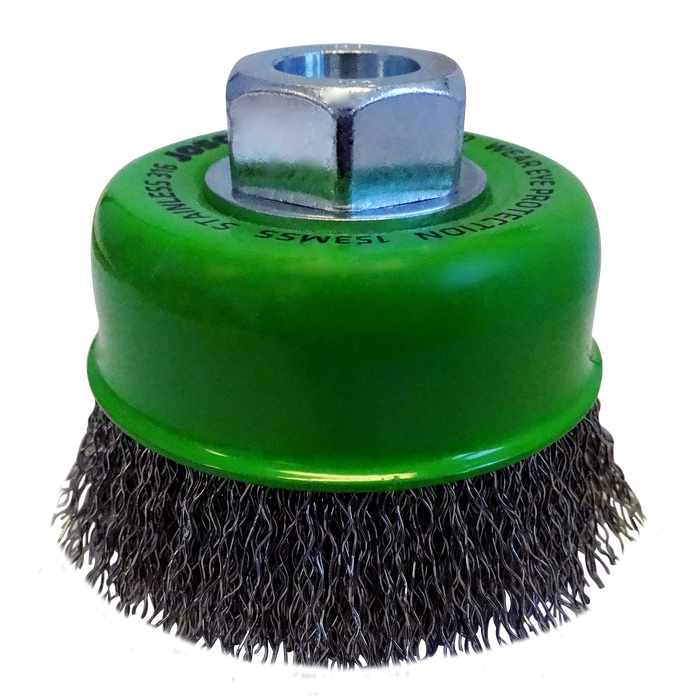 Josco 75mm x Multi-Thread Stainless Steel Crimped Cup Brush