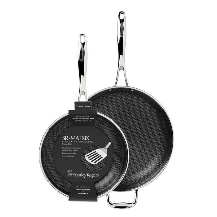 Stanley Rogers 2pc Matrix 26cm + 32cm Frypan Non-Stick Suits Induction