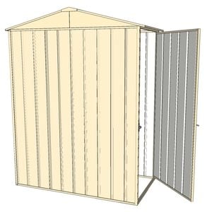 Build-a-Shed 1.5 x 0.8 x 2.3m Gable Shed with Single Hinged Side Door - Cream