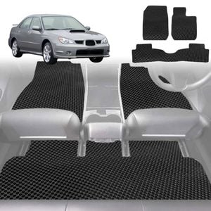 6D Diamond Car Floor Mats for Subaru Impreza 2000-2007-Full Set-Black-Outback GT