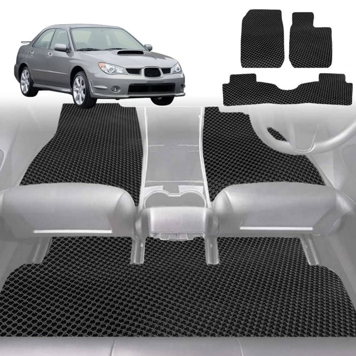 6D Diamond Car Floor Mats for Subaru Impreza 2000-2007-Full Set-Black-Outback GT