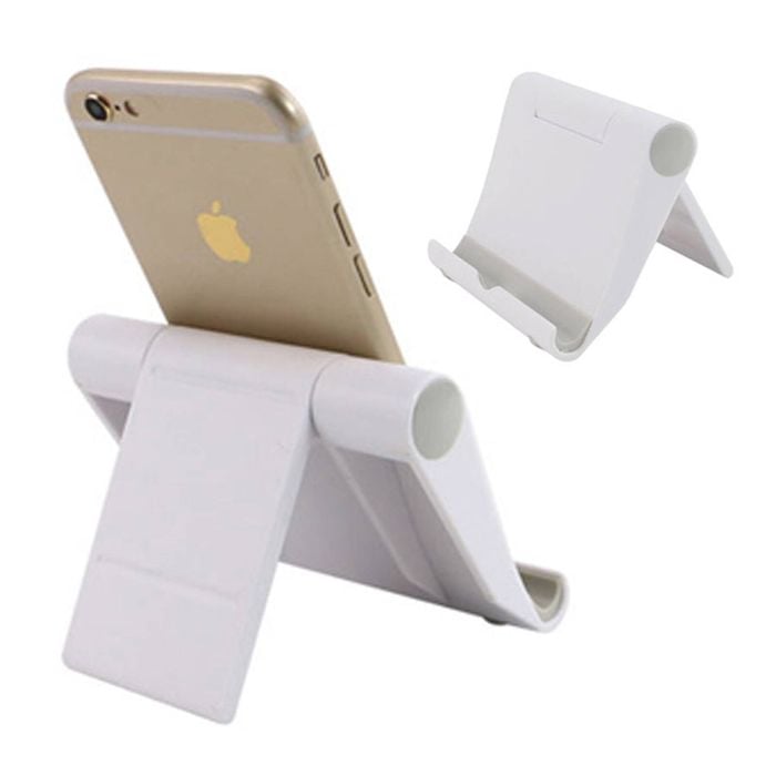 Foldable Desk Phone Tablet Stand Adjustable Universal Holder (White)