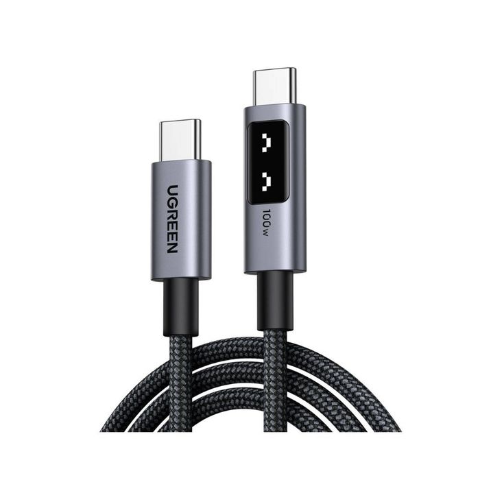 UGREEN Uno 100W USB C to USB C Cable with LED Display Fast Charging Braided Durable Design