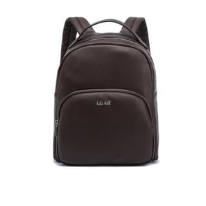 Kate Hill Women's Pepper Pebble Vegan Leather Structured Backpack Chocolate