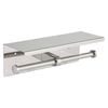 Metlam Australia Polished Stainless Steel Double Toilet Roll Holder with Shelf