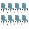 Oikiture Dining Chairs Set of 8 Velvet Blue