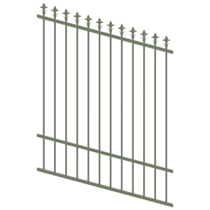 ProtectorAl 0350-1200W x 1500H Pale Eucalypt Spear Top Pool Fence Panel Raked Up to 15º