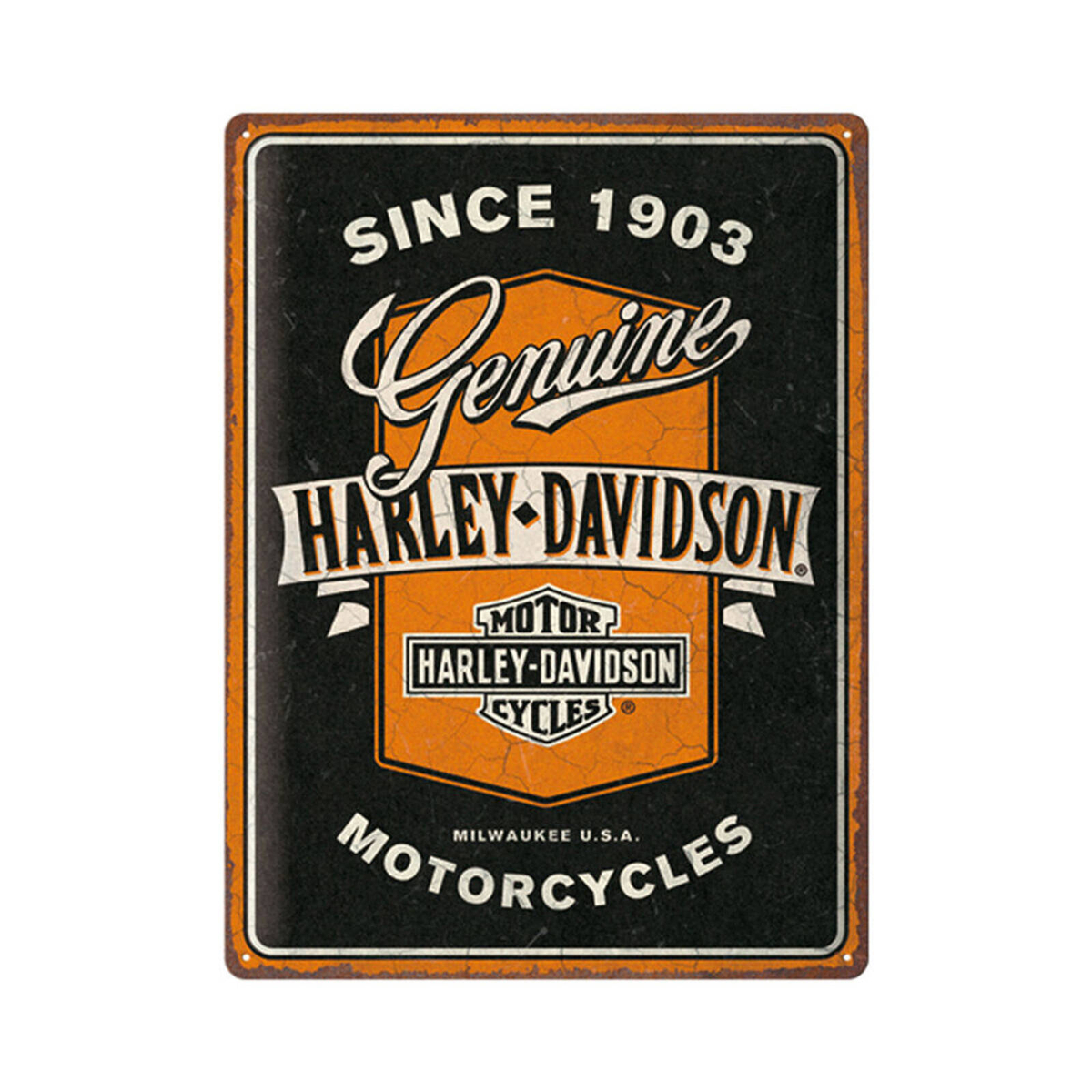 Nostalgic-Art Large Sign Harley-Davidson Genuine Motorcycles Ribbon ...