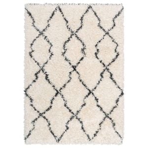 Loopsie-330cm X 240cm-rusk Cream And Black Diamond Shag Rug