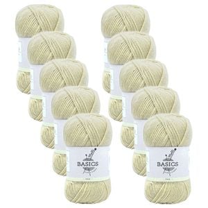 10pk Malli Super Blend Basic Crochet Knitting Yarn 8ply 100g 16x9cm Ivory