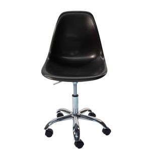 SK Designer Living | Replica Eames DSW Plastic Office Chair Swivel Desk Chair - Black