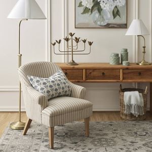 Society Home Reiss Floor Lamp Antique Brass & White 60x48x168cm