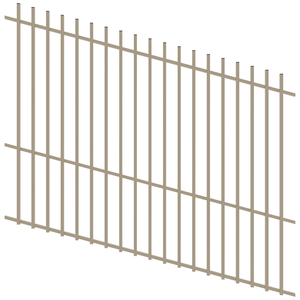 ProtectorAl 1201 - 2400 x 1800mm Paperbark Raked Up to 15º Batten Pool Fence Panel