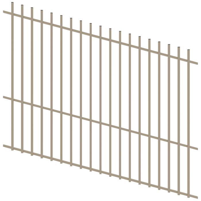 ProtectorAl 1201 - 2400 x 1800mm Paperbark Raked Up to 15º Batten Pool Fence Panel