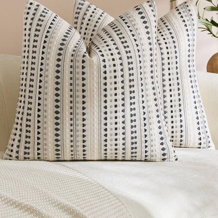 Gioia Casa 2-Pack Bohemian Dot Woven Cushion Covers 45cm x 45cm - Grey