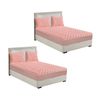 SOGA 2 Pack Pink Queen Clover Quilted Fleece Mattress Cover Sets with 4 Pillowcases