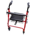 Livingstone Folding Walking Frame Rollator with Basket Aluminium Capacity 100kg