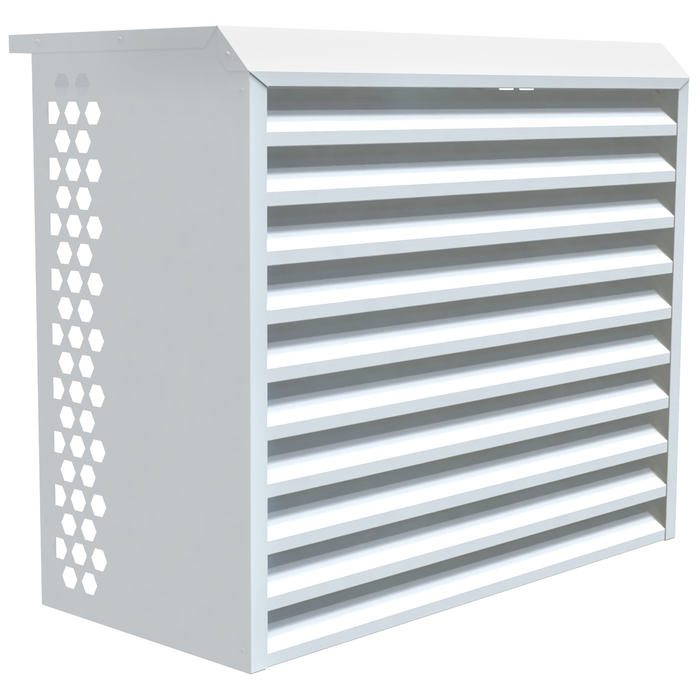 ProtectorAl 1000 x 830 x 495mm White Steel Slat Air Conditioning Cover