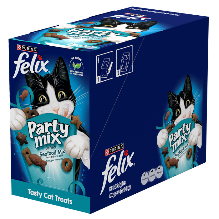 Felix 60g Seafood Party Treats - 8 Pack