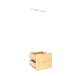 Lugna Sand 2 Drawer 1 Hangrail Insert Kit - To Suit 600 x 580mm Cabinet Shell